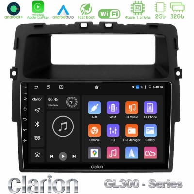 Clarion GL300 Series 4Core Android11 2+32GB Renault/Nissan/Opel Navigation Multimedia Tablet 10" Με Carplay & Android Auto