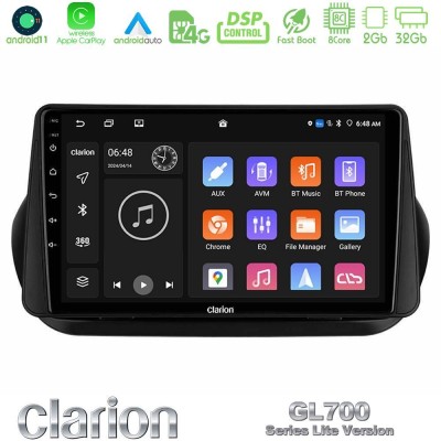Clarion GL700 Lite Series 8Core Android11 2+32GB Fiat Fiorino/Citroen Nemo/Peugeot Bipper Navigation Multimedia Tablet 10" Με Ca