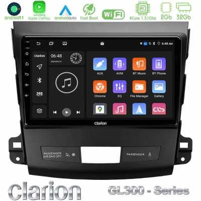 Clarion GL300 Series 4Core Android11 2+32GB Mitsubishi Outlander/Citroen C-Crosser/Peugeot 4007 Navigation Multimedia Tablet 9" 