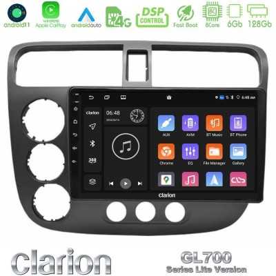 Clarion GL700 Lite Series 8Core Android11 6+128GB Honda Civic 2001-2005 Navigation Multimedia Tablet 9" Με Carplay & Android Aut