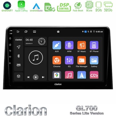 Clarion GL700 Lite Series 8Core Android11 2+32GB Peugeot Partner / Citroen Berlingo 2020- Navigation Multimedia Tablet 10" Με Ca
