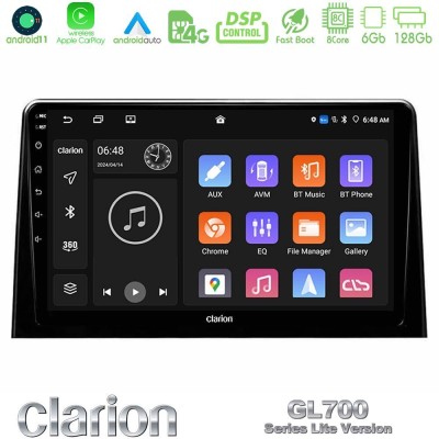 Clarion GL700 Lite Series 8Core Android11 6+128GB Peugeot Partner / Citroen Berlingo 2020- Navigation Multimedia Tablet 10" Με C