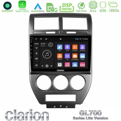 Clarion GL700 Lite Series 8Core Android11 6+128GB Jeep Compass/Patriot 2007-2008 Navigation Multimedia Tablet 10" Με Carplay & A