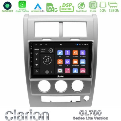 Clarion GL700 Lite Series 8Core Android11 6+128GB Jeep Cherokee (KK) 2008-2012 Navigation Multimedia Tablet 10" Με Carplay & And